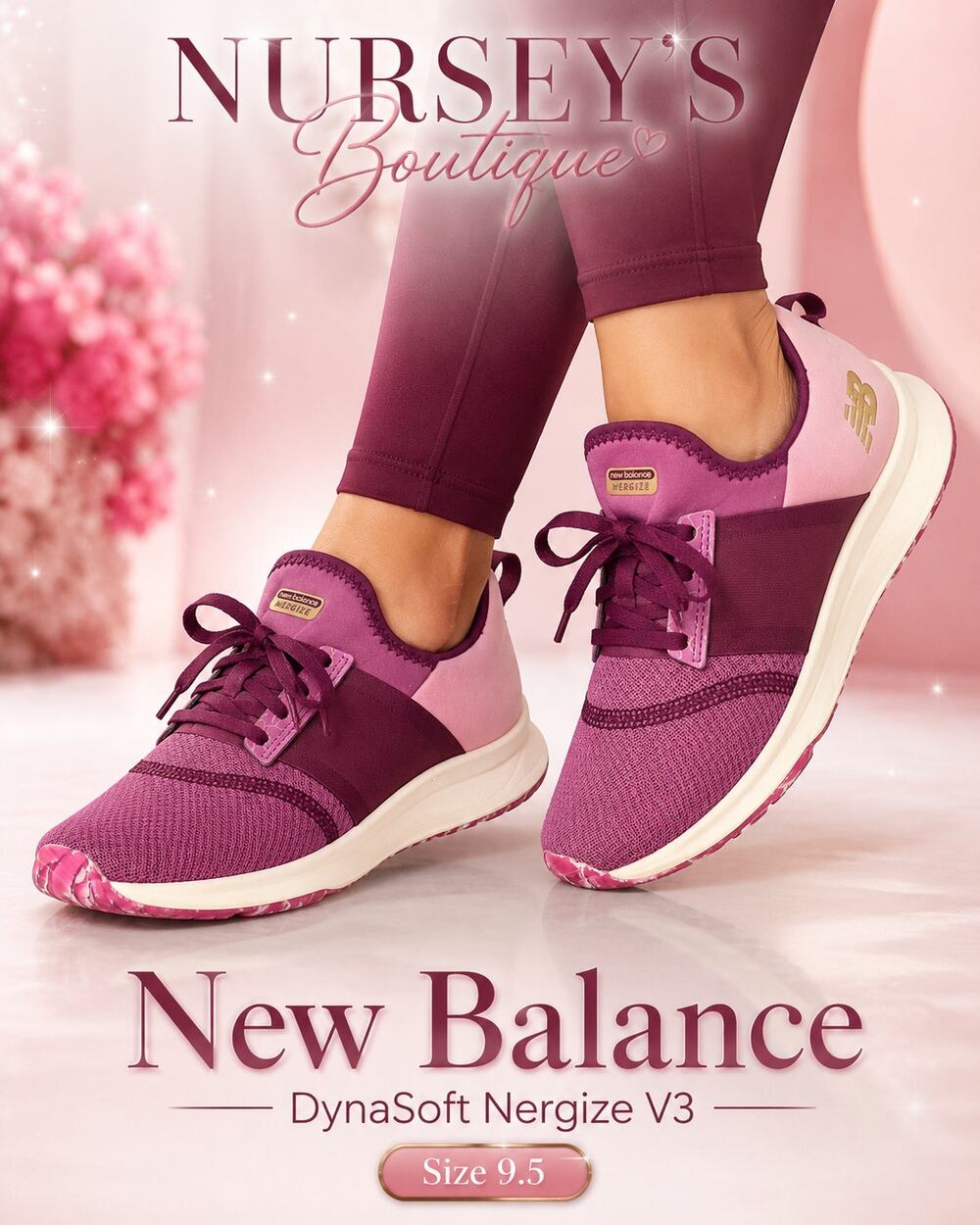 New Balance DynaSoft Nergize V3 Pink Burgundy Sneakers Women’s 9.5 B